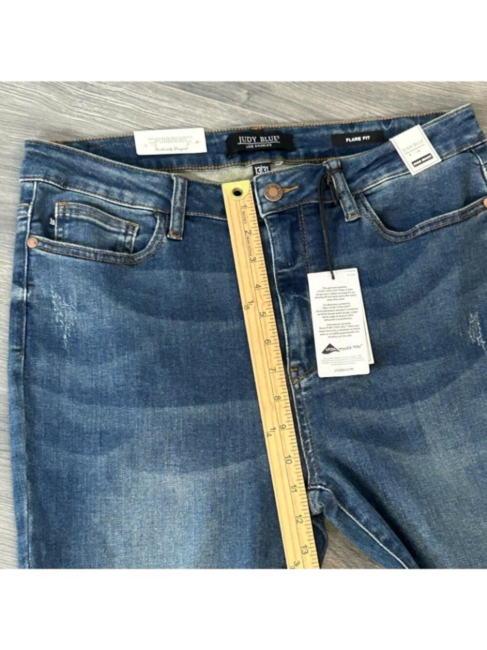 Judy Blue Flare Fit Jeans Womens 13/31 Med Blue High Rise Stretch Denim JB88172 - Picture 14 of 16